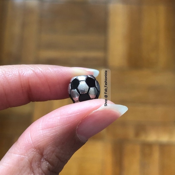 Pandora sterling silver & black onyx soccer charm - Picture 3 of 3